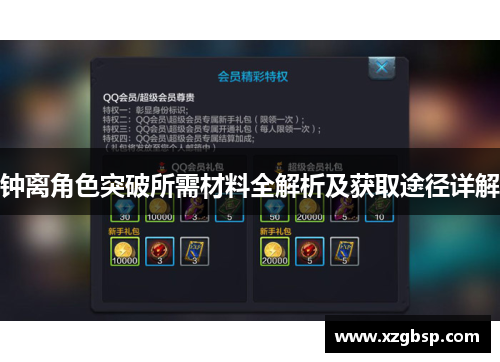 钟离角色突破所需材料全解析及获取途径详解